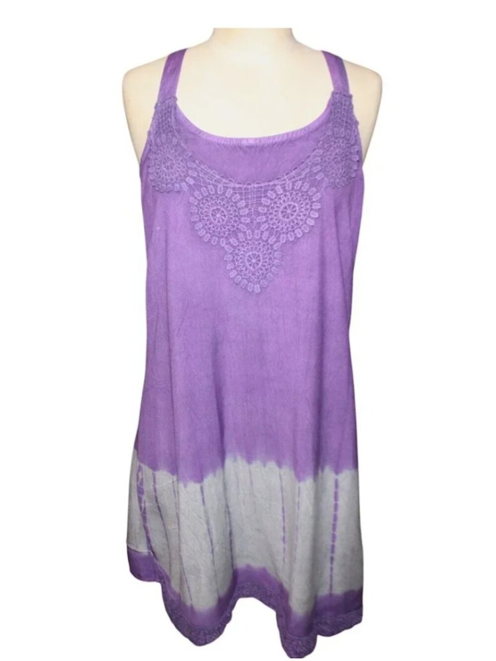RAYA SUN Boho Summer Dress Sz S Tie Dye Hippie Sundress Coverup Beachy Coastal